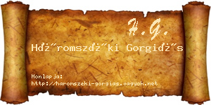 Háromszéki Gorgiás névjegykártya
